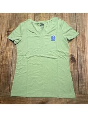 New Star Wars Women's Green R2-D2 Graphic V Neck T Shirt Medium